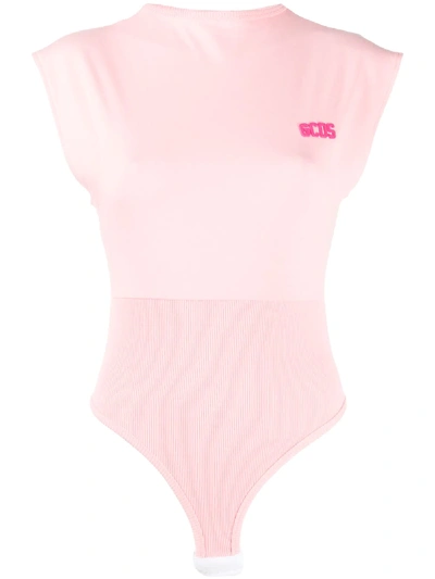 Shop Gcds Chest Logo All-in-one Top In Pink