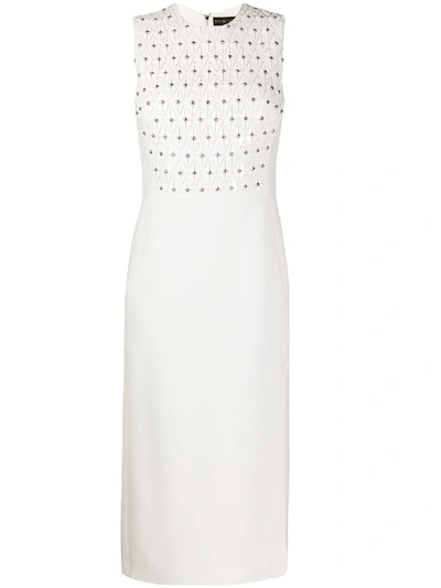 Shop David Koma Studded Chest Dress In White