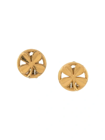 Pre-owned Chanel 1996 Lucky Treffles Earrings In Gold