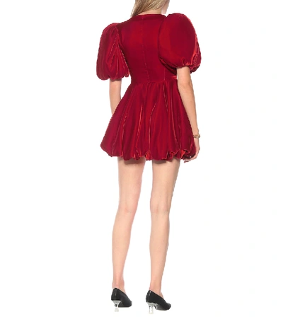 Shop Khaite Leona Velvet Minidress In Red
