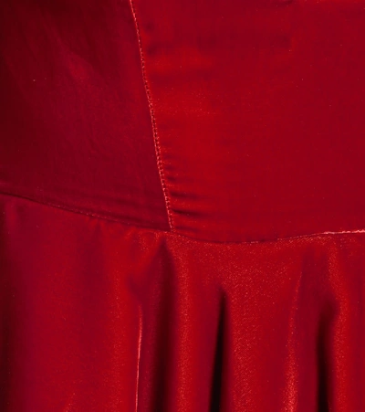 Shop Khaite Leona Velvet Minidress In Red