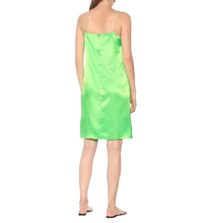 Shop Kwaidan Editions Satin Slip Dress In Green