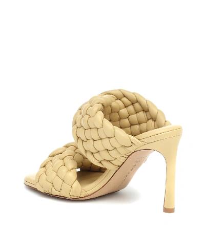 Shop Bottega Veneta Curve Leather Sandals In Yellow