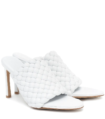 Shop Bottega Veneta Curve Leather Sandals In White