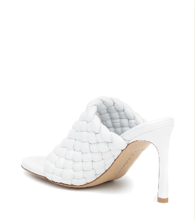 Shop Bottega Veneta Curve Leather Sandals In White