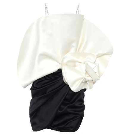 Shop Magda Butrym Silk-satin And Wool Minidress In White