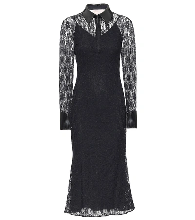 Shop Christopher Kane Lace Midi Dress In Black