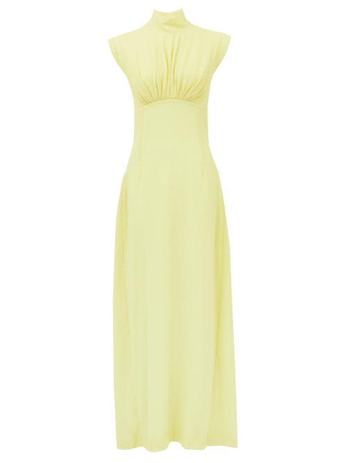pastel yellow long dress