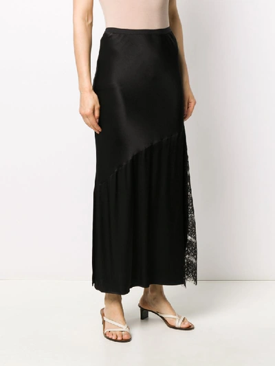 Shop Gold Hawk Asymmetric Lace Panel Skirt In Black
