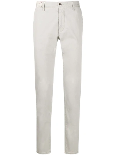 Shop Incotex Slim-fit Mid-rise Chinos In Grey