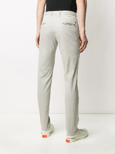 Shop Incotex Slim-fit Mid-rise Chinos In Grey