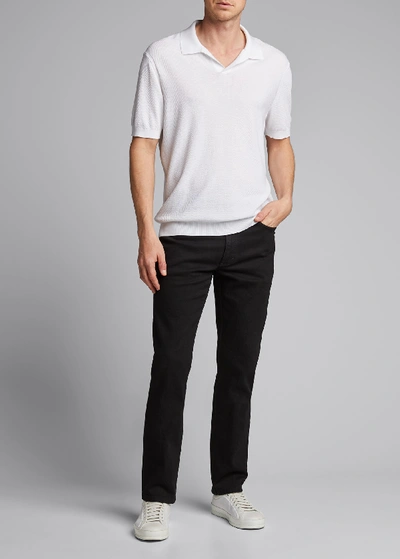 Shop Ermenegildo Zegna Men's Straight-leg Dark-wash Regular-fit Jeans In Black