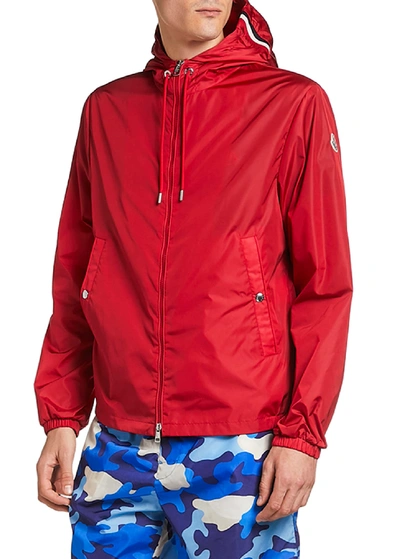 Shop Moncler Men's Grimpeurs Lightweight Wind-resistant Jacket In Red