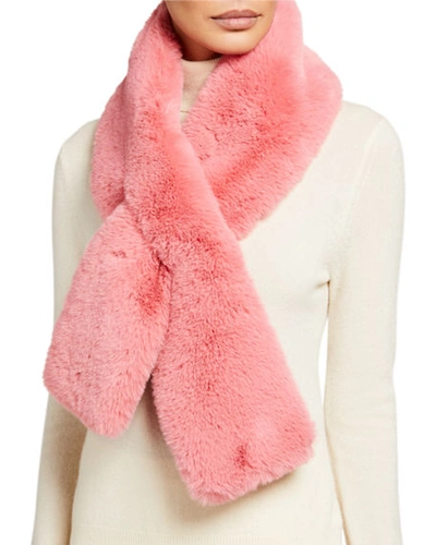 Surell Accessories Faux-fur Pull-through Scarf In Pink