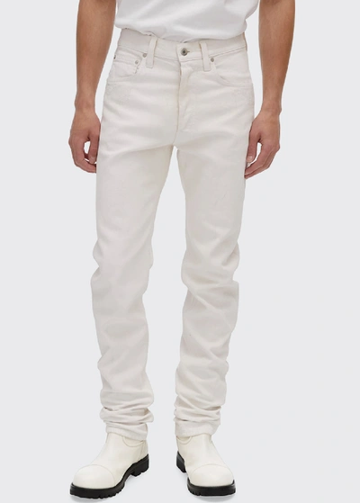 Shop Helmut Lang Men's High-rise Straight-leg Jeans In White