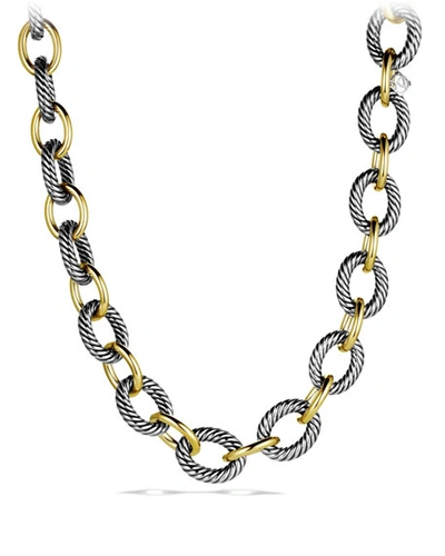 Shop David Yurman Xl Sterling Silver & 18k Gold Link Necklace, 18.5" In Two Tone