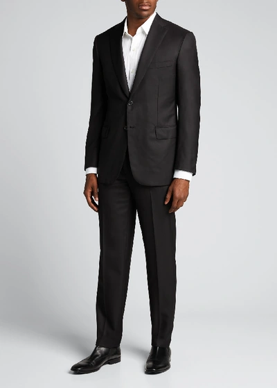 Shop Brioni Men's Brunico Essential Virgin Wool Two-piece Suit In Black