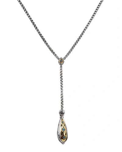 Shop Konstantino Astria 2-tone Y Necklace In Blue Spinel