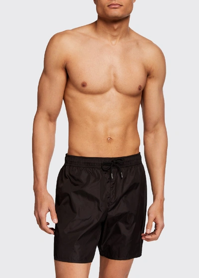Shop Moncler Men's Matte Swim Trunks In Black
