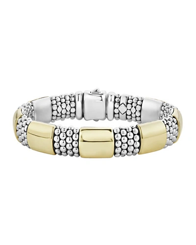 Shop Lagos High Bar 18k 7-station Bracelet In Two Tone