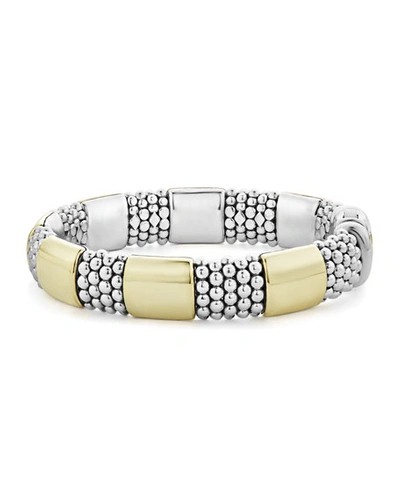 Shop Lagos High Bar 18k 7-station Bracelet In Two Tone