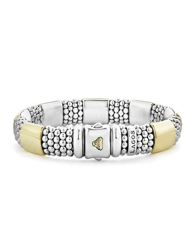 Shop Lagos High Bar 18k 7-station Bracelet In Two Tone