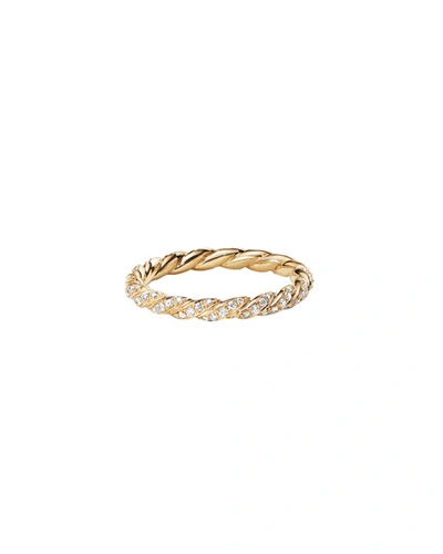 Shop David Yurman Paveflex 18k Gold & Diamond Petite Ring