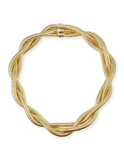 Shop Alberto Milani 18k Gold 3-row Braided Necklace, 16"l