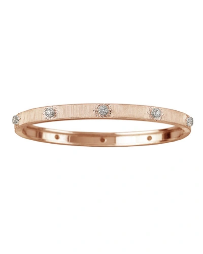 Shop Buccellati Macri 18k Rose Gold Diamond Bangle Bracelet