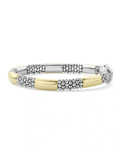 Shop Lagos High Bar 6-station Bracelet W/ 18k Gold, 6-7"l In Gold And Silver