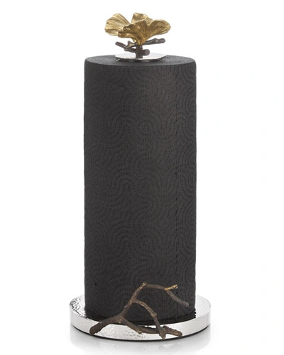 Shop Michael Aram Butterfly Ginkgo Paper Towel Holder In Silver