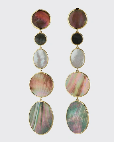 Shop Ippolita Polished Rock Candy 18k 5-drop Clip Earrings, Mother-of-pearl In Oyster