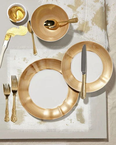 Shop Neiman Marcus 12-piece Gold Brushstroke Dinnerware Set