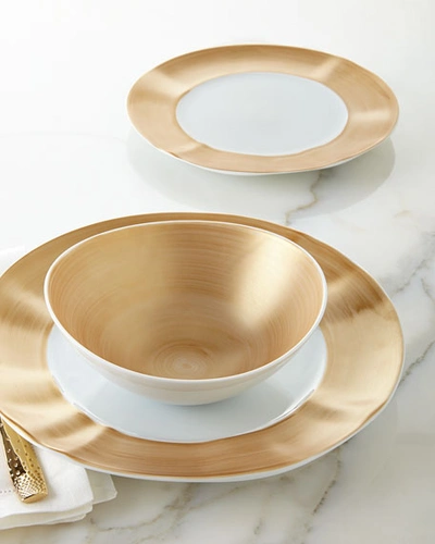 Neiman Marcus 12-piece Gold Brushstroke Dinnerware Service In Gold