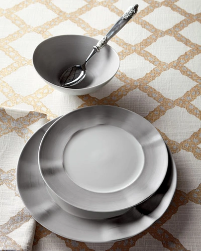 Neiman Marcus 12-piece Platinum Brushstroke Dinnerware Service In Platinum