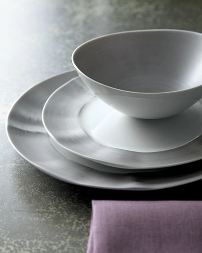 Neiman Marcus 12-piece Platinum Brushstroke Dinnerware Service In Platinum