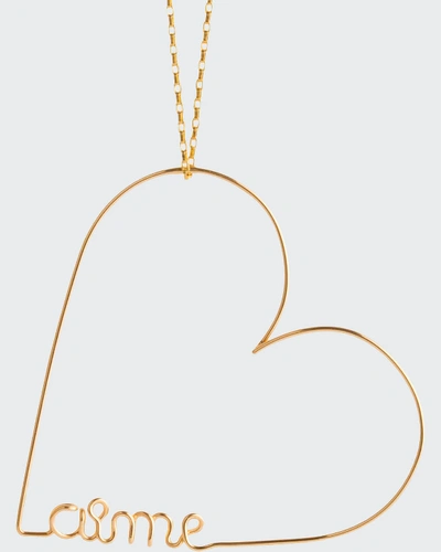 Shop Atelier Paulin Mini Heart Aime Necklace In Gold