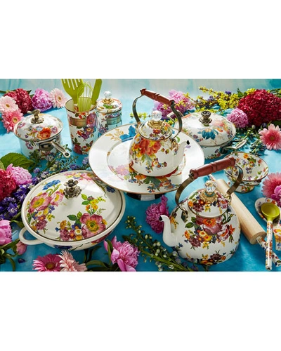 Mackenzie-childs Flower Market White Two-quart Tea Kettle In White