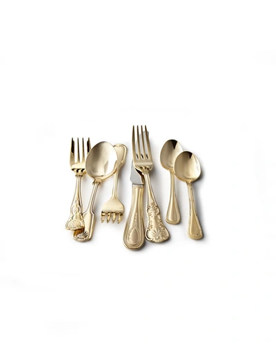 Towle Silversmiths 90-piece Gold-plated Hotel Flatware Service In Gold