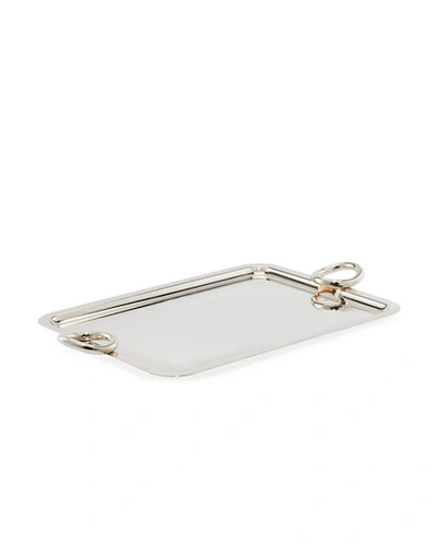 Shop Christofle Vertigo Medium Rectangular Tray In Silver