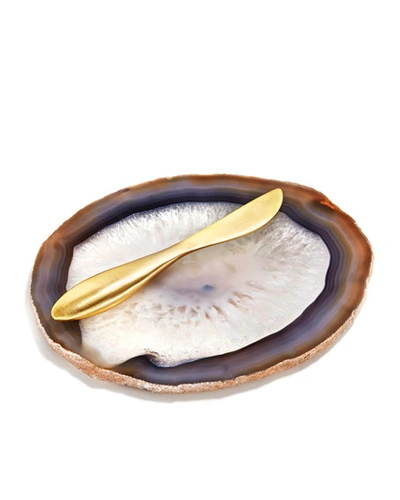 Anna New York Ita Cheese Plate & Forma Spreader In Multi Colors