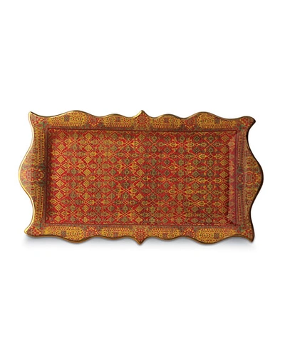 Shop L'objet Tabriz Rectangular Platter In Rust/gold