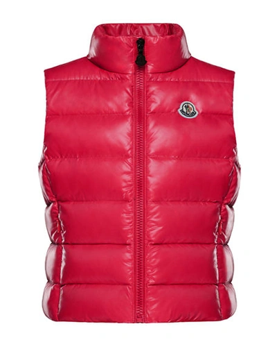 Shop Moncler Ghany Quilted Zip-front Vest In Pink