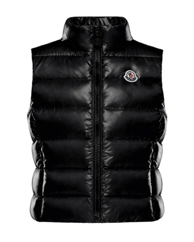 Shop Moncler Girl's Ghany Quilted Zip-front Vest In Black