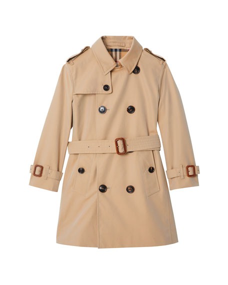Burberry Teen Double Breasted Trench Coat In Beige | ModeSens