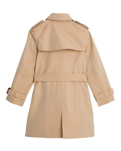 Shop Burberry Mayfair Collared Trench Coat In Beige