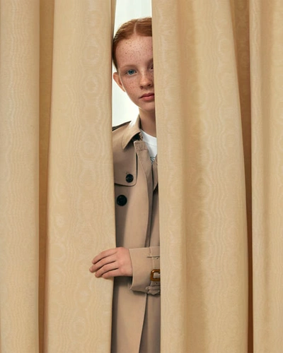 Burberry Kids Beige Mayfair Trench Coat In Beige