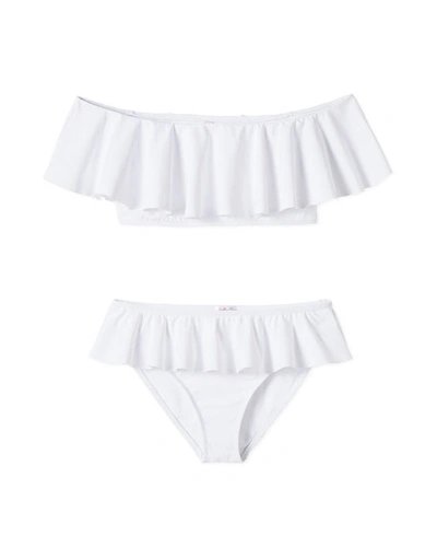 Shop Stella Cove Ruffle Two-piece Bikini Set In White