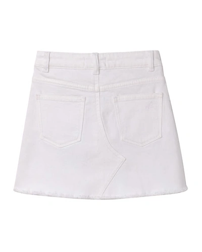Shop Dl Premium Denim Jenny Raw-edge Mini Skirt In Palmetto Bay