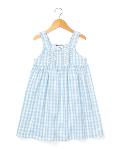 Shop Petite Plume Charlotte Gingham Nightgown In Blue Gingham